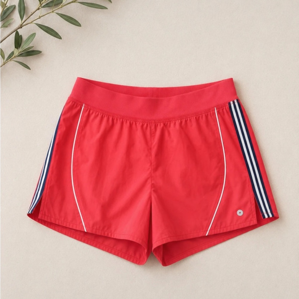Vintage Avia Red Athletic Shorts with Navy Stripe Size L